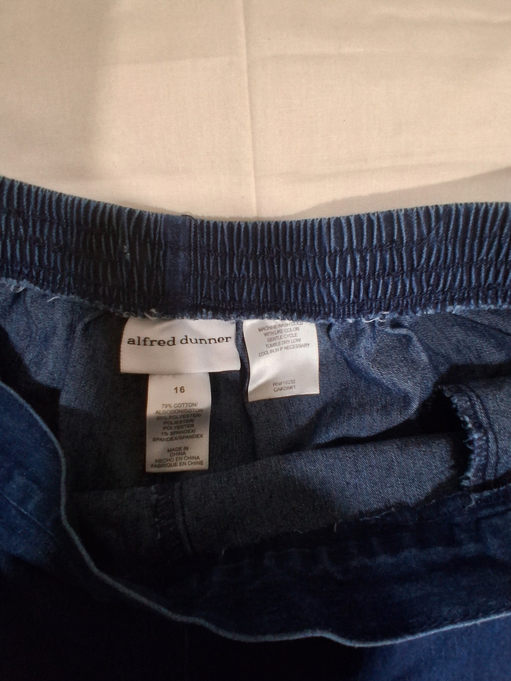 Alfred Dunner Women’s Dark Blue Jeans - Elastic Waist